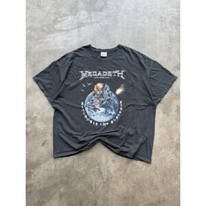 Vintage Megadeth 2004 Tour Band Tee Blackmail The Universe T-Shirt Hanes Rock 3X